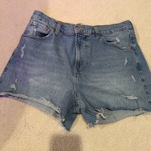 BDG Light Blue Distressed Jean Shorts